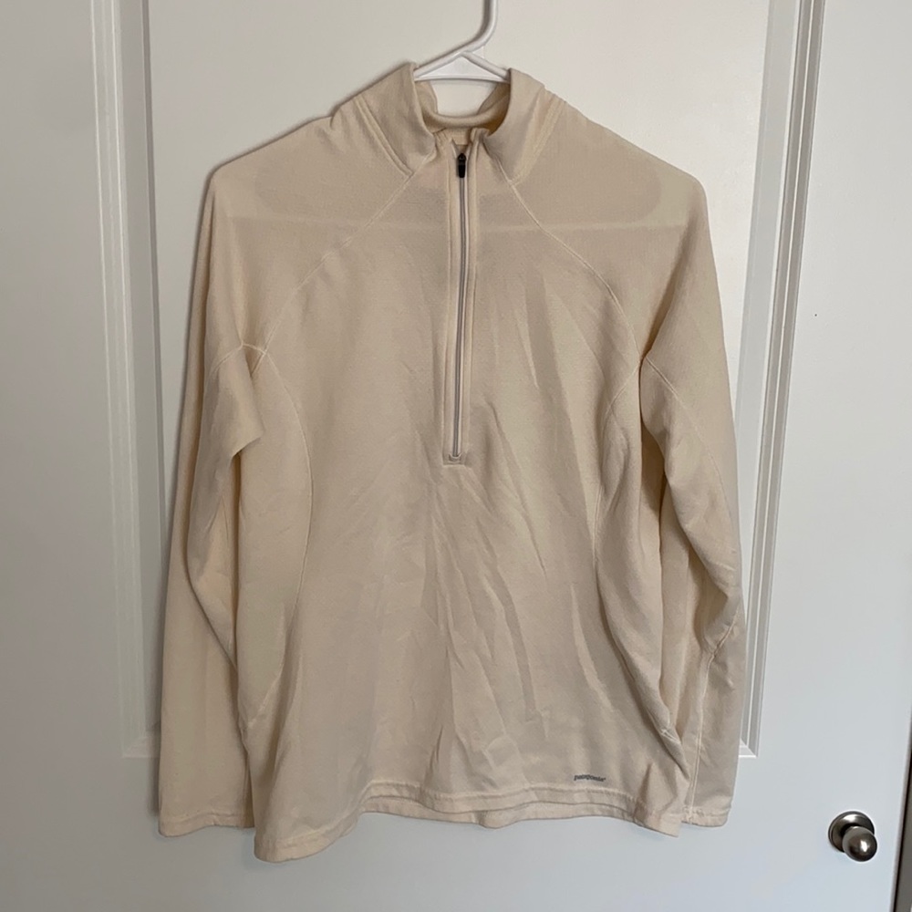 Patagonia Capilene Mid-Weight Quarter Zip - Cream - Size Medihm